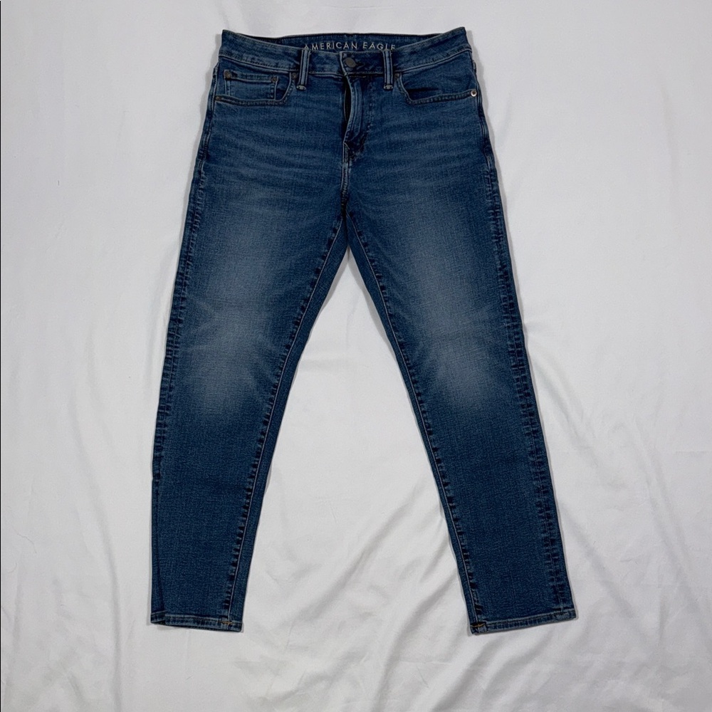 American Eagle Outfitters Men's Dark Blue Skinny Jeans